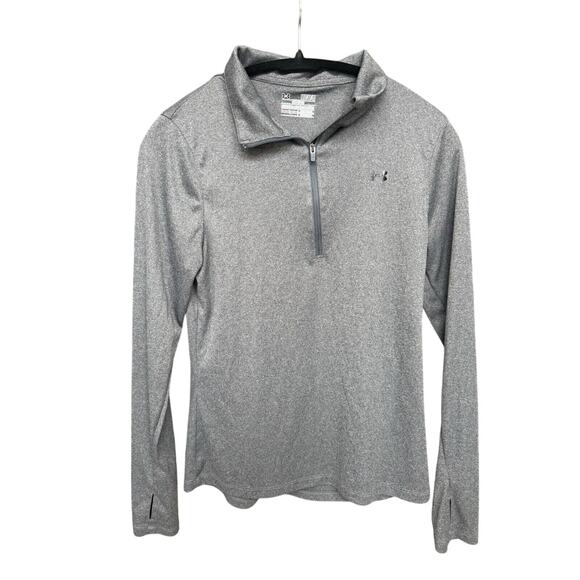 Women's Gray 1/2 Zip Under Armour Heat Gear Pullover M - Picture 1 of 3